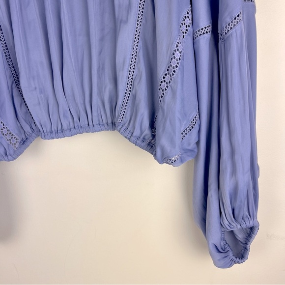 Free People | Billowy Boho Balloon Sleeve Weekend Love Top Periwinkle | M - Picture 10 of 14
